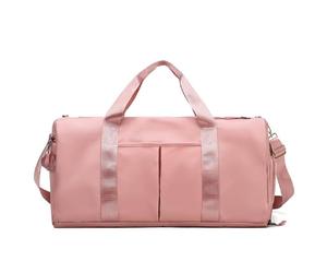 Questa borsa da palestra unisex è ideale per gli allenamenti e i weekend fuori porta. Include uno scomparto per le scarpe e uno per gli indumenti. (Rosa, Piccolo)