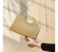 Questa borsa da sera in metallo con glitter e decorata con un singolo strass è adatta per le donne che partecipano a feste, matrimoni, cene serali, banchetti, resort, spiagge, occasioni estive e altre