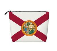 Questa borsa per cosmetici stampata a strato singolo con bandiera della Florida presenta un design categorizzato per riporre strumenti da scrittura e piccoli oggetti di uso quotidiano