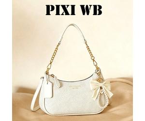 Questa borsa rosa classica, alla moda e innovativa è realizzata in tessuto PU impermeabile e decorata con motivi a lettere. È una borsa a mezzaluna da portare a spalla che può essere utilizzata come b