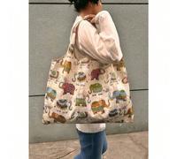 Questa borsa totem pieghevole con motivo elefante è un must-have per l'autunno e l'inverno. Elegante e portatile, è adatta per uso quotidiano, shopping, viaggi, scuola e varie altre occasioni. Il suo 