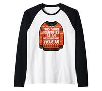 Questa Camicia Si identifica Come Un Brutto Maglione Natalizio Divertente Divertente Maglia con Maniche Raglan