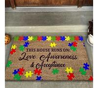 Questa Casa Funziona Grazie All'Amore, Alla Consapevolezza E All'Accettazione Zerbini Per Interni Antiscivolo Tappetino Antiscivolo Retro Zerbino Ingresso Per Casa Cucina Esterno 40 X 60Cm