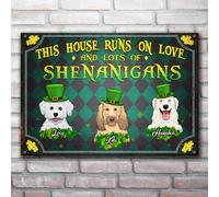 Questa Casa Si Basa Sull'Amore E Su Un Sacco Di Imbrogli - Cane Personalizzato Tappetino Da Bagno Tappetini Porta Dingresso Lavabile Zerbino Di Benvenuto Per Interno Balcone Terrazzo 40X60Cm