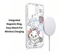Questa cover per telefono Disney con il gatto Marie presenta un fiocco rosa, la simpatica gatta Marie che fa capolino e un piccolo gattino grigio. È uno stile delicato, semplice e dolce, perfetto per 
