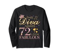 Questa Diva Fa sembrare 72 Favoloso 72 ° Compleanno Regina B-Day Maglia a Manica