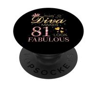 Questa diva fa sembrare 81 favoloso 81 ° compleanno regina B-day PopSockets PopGrip Adesivo