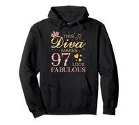 Questa Diva Rende Il 97 Favoloso 97° Compleanno Regina B-Day Felpa con Cappuccio
