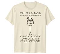 Questa è la maglietta divertente Bob No Arms Knock Knock Stickman Joke da...