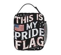 Questa è la mia bandiera dell'orgoglio USA America 4 luglio Sacchetto per il pranzo isolato Borsa per alimenti Dispositivo di raffreddamento portatile Scatola termica per bento per ufficio scolastico