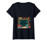 Questa è la mia Era di Terza elementare: Stravagante Avventura Scolastica Maglietta con Collo a V, Donna, Nero, S