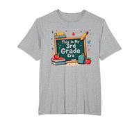 Questa è la mia Era di Terza elementare: Stravagante Avventura Scolastica Maglietta, Uomo Taglie Grandi, Grigio Melange, 5X Tall