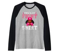 Questa è la mia Lotta Contro Il Cancro al Seno Guerriero Rosa Squadra di Boxe Maglia con Maniche Raglan