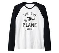 Questa è la mia Maglietta Funny Pilot Airplane Travel Maglia con Maniche Raglan