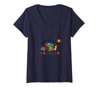Questa è la mia Pietra miliare di apprendimento giocoso Carina dell'era Pre-K Maglietta con Collo a V, Donna, Navy, M