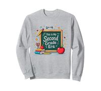 Questa è la mia seconda elementare Scuola Forniture Lavagna Felpa, Unisex per Adulti, Grigio Melange, M