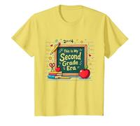 Questa è la mia seconda elementare Scuola Forniture Lavagna Maglietta, Bambini, Limone, 4 Anni