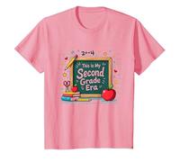 Questa è la mia seconda elementare Scuola Forniture Lavagna Maglietta, Bambini, Rosa, 6 Anni