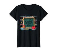 Questa è la mia seconda elementare Scuola Forniture Lavagna Maglietta, Donna, Nero, 3XL