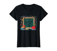 Questa è la mia seconda elementare Scuola Forniture Lavagna Maglietta, Donna, Nero, XXL