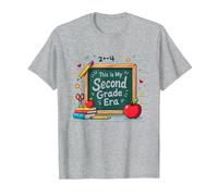 Questa è la mia seconda elementare Scuola Forniture Lavagna Maglietta, Uomo, Grigio Melange, 5XL