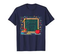 Questa è la mia seconda elementare Scuola Forniture Lavagna Maglietta, Uomo, Navy, S