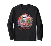 Questa è L'Arte di Skeleton Santa Truck Maglia a Manica