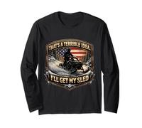 Questa è Una pessima Idea I'll Get My Sled Snow Mobile USA Maglia a Manica