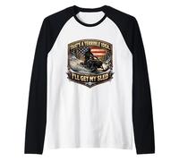 Questa è Una pessima Idea I'll Get My Sled Snow Mobile USA Maglia con Maniche Raglan