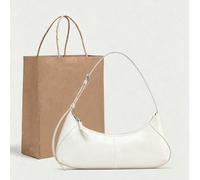 Questa elegante borsa a mezzaluna in pelle cerata di stile retrò per donna presenta un design unico che può essere portata sulla spalla o sotto il braccio. La borsa rettangolare nera emana un'atmosfer