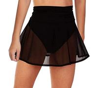 Questa gonna da spiaggia con bordo glitterato è un elegante copricostume per le vacanze, taglio arioso, versatile, ideale per feste in piscina o passeggiate al mare. Design femminile, Nero , XXL