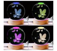 Questa luce notturna a sfera di cristallo con farfalle 3D e miele è il miglior regalo per San Valentino, Ringraziamento, Festa della Mamma e altre festività, oltre a essere un pensiero per il complean
