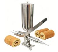 Questa Macchina riempitrice per Churros e Ciambelle da 5 Litri, Manuale, in Acciaio Inossidabile, è Ideale per panetterie, Bar e ristoranti.