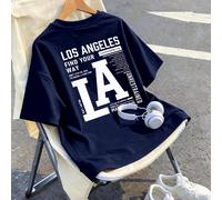 Questa maglietta a girocollo blu navy è progettata per bambini, con una grafica creativa a forma di lettera, adatta sia per i ragazzi che per le ragazze. È adatta per la scuola, lo shopping, l'uso quo