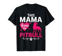 Questa Mamma AMA Il Suo Cane Pitbull Mom Heart Festa della Mamma Maglietta