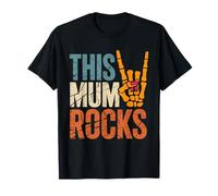 Questa Mamma Roccia Scheletro Mano Festa della Mamma Rock Music Rock On Maglietta