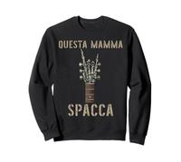 Questa Mamma Spacca Mano scheletrica Musica Rock Chitarra Felpa