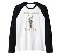 Questa Mammina Spacca Mano scheletrica Musica Rock Chitarra Maglia con Maniche Raglan
