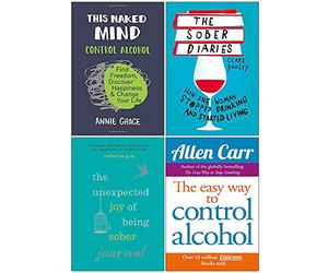Questa mente nuda, i diari della sobrietà, la gioia inaspettata di essere sobri, diario, un modo semplice per controllare l'alcol, set di 4 libri