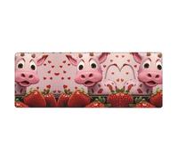 Questa mucca rosa con fragole tastiera e tappetino per mouse, 30,5 x 80 cm, è progettata per computer, console, uffici ed è adatta anche per giochi e studio.
