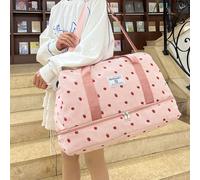 Questa nuova borsa tote in velluto a coste presenta una fragola, borsa da ospedale per maternità, borsa da viaggio, valigia, portatile, leggera, resistente, elegante Poliammide