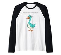 Questa Oca Legge tra Le Righe Intelligente Gioco di Parole Umorismo Maglia con Maniche Raglan