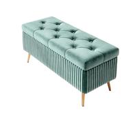 Questa Panca Contenitore in Velluto con Gambe in Metallo e Seduta Imbottita è Perfetta per Camera da Letto e Soggiorno, offrendo Un Pratico Contenitore per Scarpe e Una Seduta Extra. Un Comp