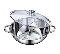 Questa pentola Antiaderente in Acciaio Inox da 34 cm è Dotata di Doppio bruciatore, Che la Rende Adatta Sia ai Piani Cottura a induzione Che a quelli a Gas. Un elettrodomestico da Cucina Mul
