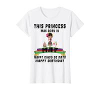 Questa Principessa è Nata a Maggio Orgogliosa Messicana Kid Sister Girl Maglietta