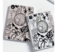 Questa raffinata e carina cover trasparente in acrilico con cristallo, con stampa a doppio lato di graffiti anime cartoni animati, fiocchi e stelle, è antiurto e durevole, adatta per iPad 7ª, 8ª (10,2