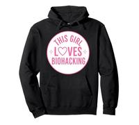 Questa Ragazza AMA biohacking Divertente biohacker longevità Citazione Felpa con Cappuccio
