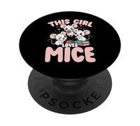 Questa ragazza ama i topi carino mouse grafico per le donne PopSockets PopGrip Adesivo
