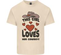 Questa Ragazza Ama Il Suo Cowboy Uomo Cotone T-Shirt Tee Top
