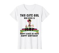 Questa Ragazza Carina è Nata a Maggio Orgogliosa Messicana Kid Sister Lady Maglietta